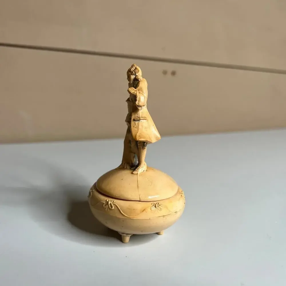 Vintage Fontanini Depose Trinket Box‎ Italy 1981 Colonial Style 4” Rare